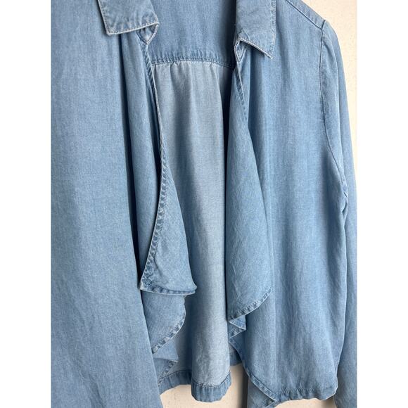 Soft Surroundings Chambray Open Front Shirt / Jacket – Size M - Picture 5 of 11